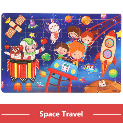 Economy 30piece Montessori 3D Puzzle Cartoon Animal Wooden Jigsaw Puzzle Board Game Educational Toys For Children Gifts