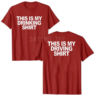 This Is My Drinking Shirt and Driving Shirts Funny Quotes T-Shirt Letters Printed Sayings Graphic Tee Tops Short Sleeve Blouses