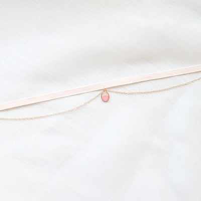 Fashion Choker Necklace For Women Lovely Pink Lace Pearl Heart Pendant Short Clavicle Necklace Aesthetic Jewelry Gift For Her