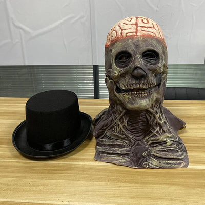 Full Head Skeleton Headgear Halloween Scary Mask Head Realistic Latex Mask for Cosplay horror Party Costume haunted house props