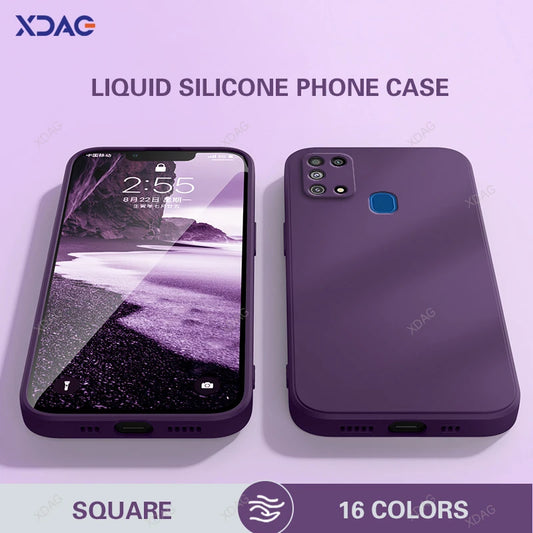 Square Case Cover for Samsung Galaxy M31 6.4" SM-M315F SM-M315F/DS SM-M315F/DSN Simple Original Candy Liquid Silicone Back Cover