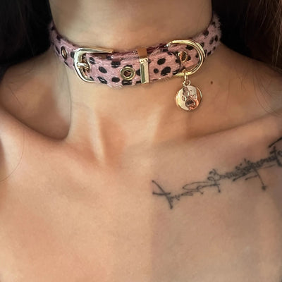 Plush Leopard Bone Necklace Choker Korean Kawaii Fashion Star Pendant Necklace Harajuku Sexy Accessories Women Y2K Jewelry Gift