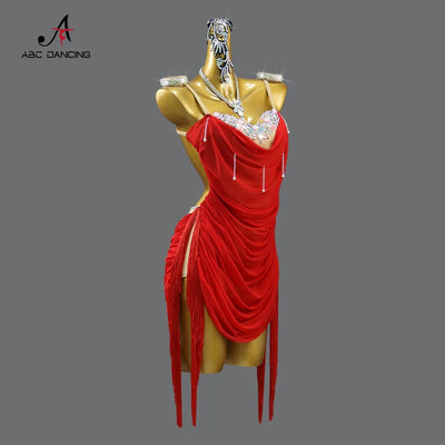 Dress For Dance Girl Costume Women Latin American Clothes Ball Sexy Skirt Line Suit Evening Practice Wear Stage Samba Customized
