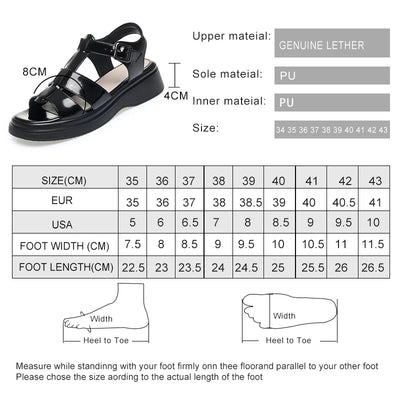 AIYUQI Women Sandals Summer 2025 New Genuine Leather Wedge Women Sandals Open Toe Roman Sandals Women