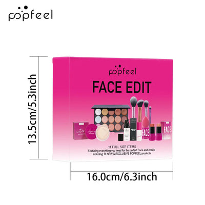 Makeup Gift Set for Women Full Kit All in One Make Up Eyebrow Powder Lipstick Lip Gloss Brush Shimmer Glitter Eye Shadow Palette