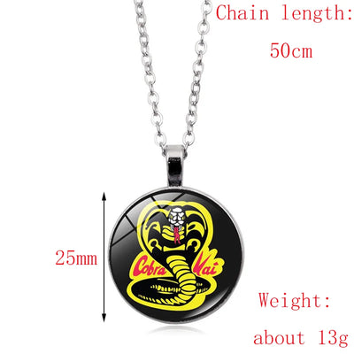3 Anime Cobra Kai Necklaces Daniel LaRusso Movie Karate Kid Cosplay Prop Necklace Pendant Men and Women Jewelry Gifts