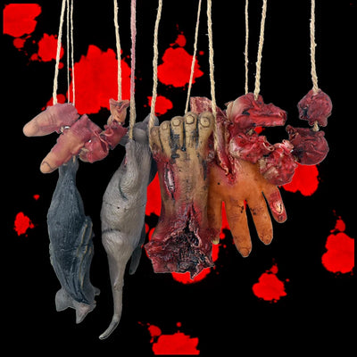Horror Halloween Ornament Hanging Pendant Scary Bloody Mouse Bat Finger Hanging Props Haunted House Halloween Party Scary Props