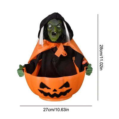 1PC Halloween Hanging Animated Decorations Talking Shaking Scary Clown with Chain Voice Control Outdoor Yard Haunted House Prop