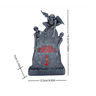 2024 Halloween Home Decoration Luminous Resin Skeleton Tombstone Graveyard Decor Skeleton Horror Haunted House Party Prank