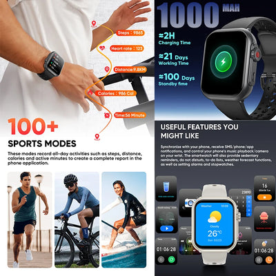 2025New For XIAOMI IOS Watch Ultra2 Smart Watches Women 1000mAh 1.85