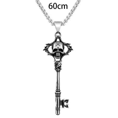Skull Key Necklace, Gothic jewelry, Retro, Pagan, Alternative, Witchcraft accessories, Mysteriou, Bone Key, Choker For Women Man