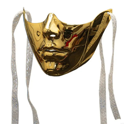Masquerade Mask Beauty Mask Mechanical Half Face Mask Party Mask Halloween Cosplay Mask for Women Men Aesthetics Mask