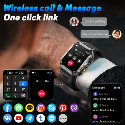 LIGE New Smart Watch Men 1000mAh Extra Large Battery 3ATM Professional Waterproof 2.01