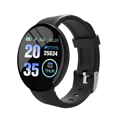 2025 New D18 Smart Watch Heart Rate Monitor Men's Women's Smartwatch Round Fitness Digital Watches for Men Women Band Bracelet