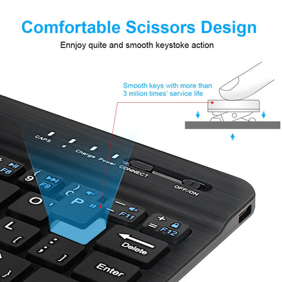 Bluetooth Keyboard Mini Keyboard 200mAh Rechargeable Keyboard Wireless Gaming Keyboard for PC Laptop Tablet Android iOS Windows