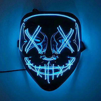 Led Mask Halloween Party Masque Masquerade Masks Neon Light Mask Mascara Horror Maska Glowing Purge Mask Glow In The Dark
