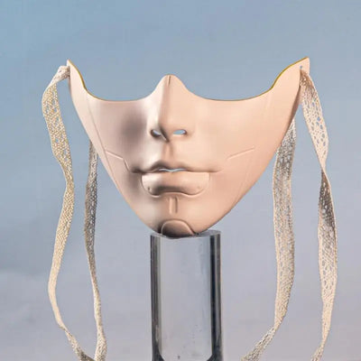 Masquerade Mask Beauty Mask Mechanical Half Face Mask Party Mask Halloween Cosplay Mask for Women Men Aesthetics Mask