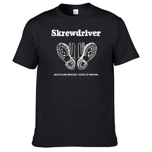 Band Skrew drivers T Shirt 100% Cotton Men Shirt N00