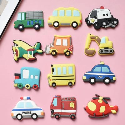 6Pcs Creative Cartoon Car Fridge Magnets For Kids Small Size Magnetic Fridge Magnet Transportation Magnets