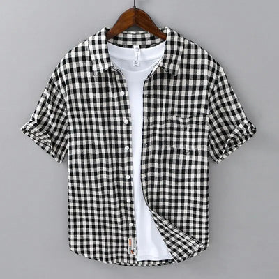 Shirt Short-sleeved Men's Summer 2025 New Trendy Brand Top Casual Lapel Youth High-end Feeling