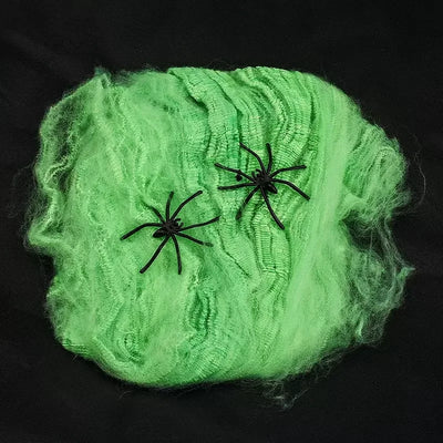 1set Halloween Decoration For Bar Haunted House Halloween Scary Party Scene Props White Stretchy Cobweb Spider Web Horror