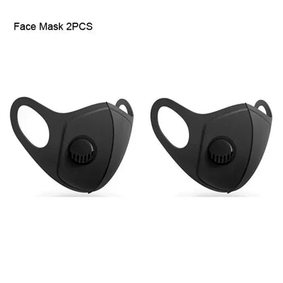 Reusable Black Anti Dust Mask PM2.5 Breathing Filter Valve Face Mouth Masks Cover Washable Anti Fog Haze Respirator Men Women
