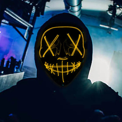 Led Mask Halloween Party Masque Masquerade Masks Neon Light Mask Mascara Horror Maska Glowing Purge Mask Glow In The Dark