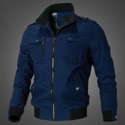 Men's WorkJacket Autumn Fashion Solid Color Pure Cotton Soft Shell Windproof Outdoor Hunting Work Jacket Men's Retro Coat