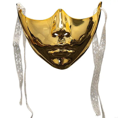 Masquerade Mask Beauty Mask Mechanical Half Face Mask Party Mask Halloween Cosplay Mask for Women Men Aesthetics Mask