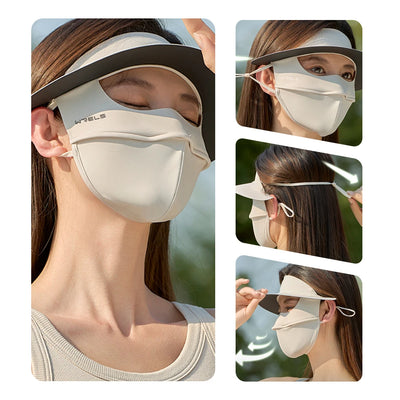 WRELS UV Protection Face Mask Reusable Breathable UPF 50+ Women Summer Face Covering Eye Protection Sunscreen Anti UV Full Mask