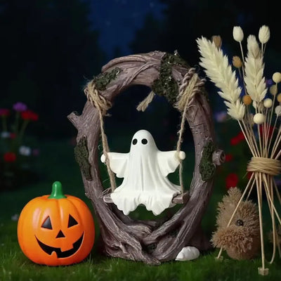 Halloween Themed Halloween Swing Ghost Ornament Handicraft Model Spooky Ghosts Decor Statue Collectible