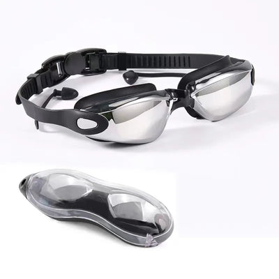 Swimming Goggles Men Women Swim Glasses with Earplug Professional Silicone Pool Diving Eyewear Waterproof Anti-fog UV Protection
