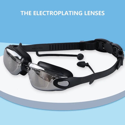 Swimming Goggles Men Women Swim Glasses with Earplug Professional Silicone Pool Diving Eyewear Waterproof Anti-fog UV Protection