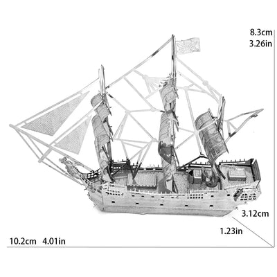 Black Pearl Pirate Ship 3D Metal Puzzle Model Kits DIY Laser Cut Puzzles Jigsaw Toy For Children