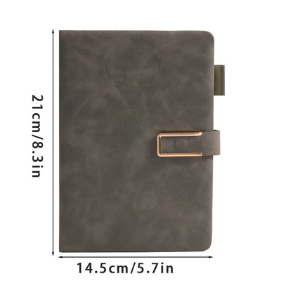 200pages A5 Leather Notebook with Leather Notebook Cover, Personalized Soft Cover and Bookmark, Perfect for Business, Meeting