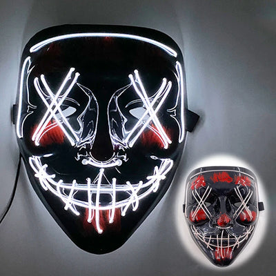 Led Mask Halloween Party Masque Masquerade Masks Neon Light Mask Mascara Horror Maska Glowing Purge Mask Glow In The Dark
