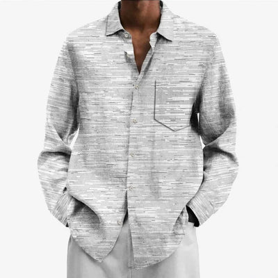 Hawaiian Button Up Shirts Stripes Printed Abstract Graphics Full Sleeve Streetwear Breathable Casual Men Dress Shirt Clothing