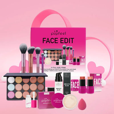 Makeup Gift Set for Women Full Kit All in One Make Up Eyebrow Powder Lipstick Lip Gloss Brush Shimmer Glitter Eye Shadow Palette