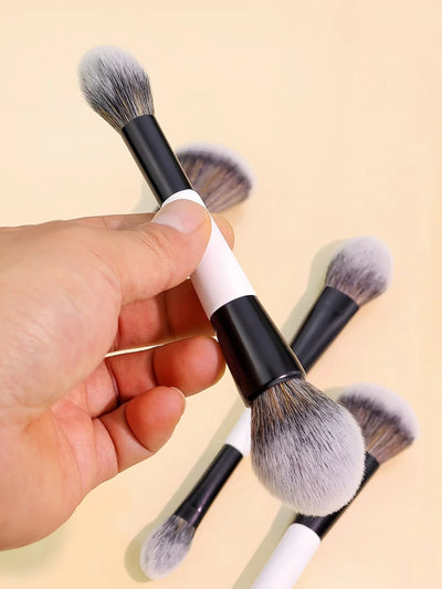 4 Double-Headed Makeup Brushes, Multi-Functional Makeup Brush, Blush Brush, Foundation Brush, Loose Powder Brush, Highlight Brush, Nose Shadow Brush, Concealer Brush, Blush Brush, Gift for Ladies and Girls