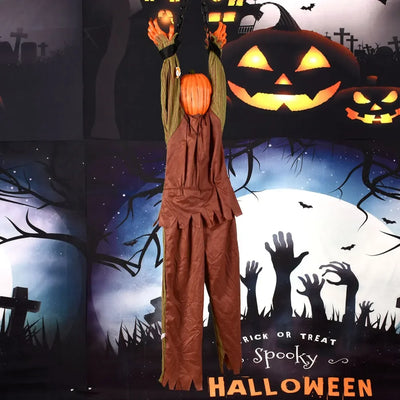 1PC Halloween Hanging Animated Decorations Talking Shaking Scary Clown with Chain Voice Control Outdoor Yard Haunted House Prop