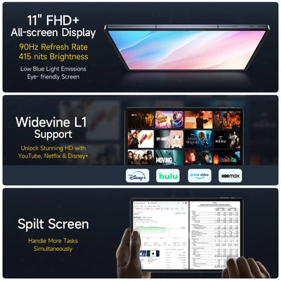 【World Premiere】Ulefone Tab A11 Tablet, 11‘’ ,Up to 12GB RAM (6+6) 128GB/256GB ROM, Unisoc T620, Android 14, 8800mAh 4G Tablet