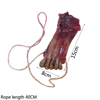 Horror Halloween Ornament Hanging Pendant Scary Bloody Mouse Bat Finger Hanging Props Haunted House Halloween Party Scary Props