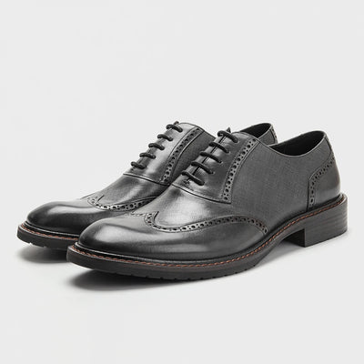 Brogue Genuine Leather Men Derby Shoes Thick Sole Men Formal Dress Shoes Men Leather Shoes #AL712