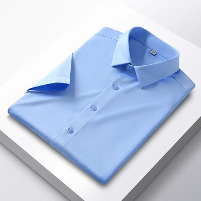New short sleeved men's shirt Long sleeved spring/summer formal business casual high quality silky slim wear fashion