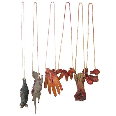 Horror Halloween Ornament Hanging Pendant Scary Bloody Mouse Bat Finger Hanging Props Haunted House Halloween Party Scary Props