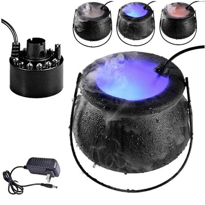 Halloween Party Decoration Witch With Light Pot Mist Plastic Bowl Decoration Candy Bucket Decor Witch Cauldron with Mist Maker