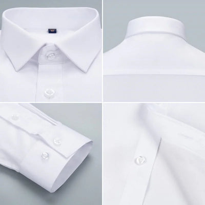S-8XL New Bamboo Fiber Men Shirt Long Sleeve No Iron Anti-Wrinkle Casual Business Men Shirt Long Sleeve Slim Fit Camisa Social