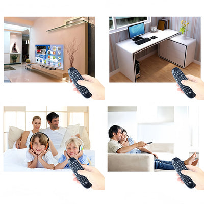 2.4G Wireless Keyboard RGB Backlit Mini Keyboard with Flying Mouse with Voice Control IR Learning for PC Projector TV BOX Laptop