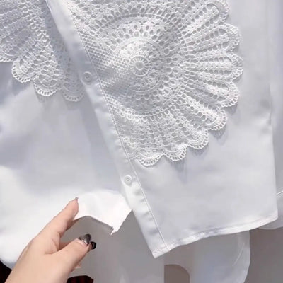 Shirt 2025 Fashion Spring Women New Irregular Stylish Shirt Versatile Chic Top