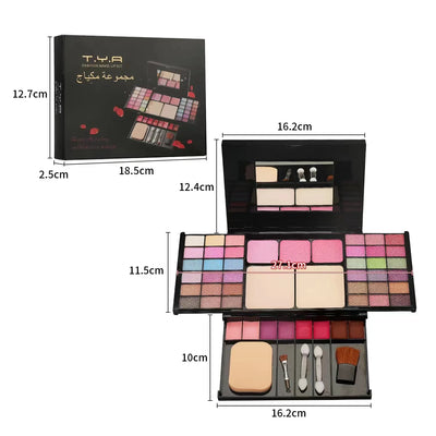 Makeup Gift Set for Women Full Kit All in One Make up  Eyebrow Powder Lipstick Lip Gloss Brush Shimmer Glitter Eyeshadow Palette